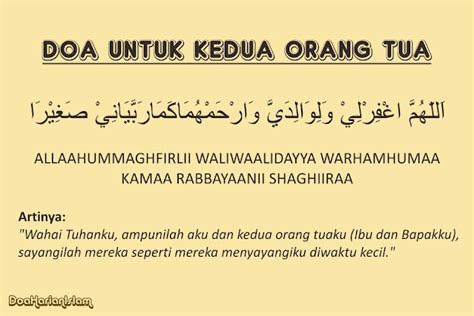 Doa Untuk Kedua Orang Tua Lengkap Tulisan Arab Latin Dan Artinya Doa