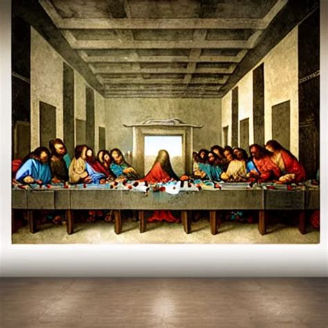 The Last Supper Mural Painting By Leonardo Da Vinci As Stable