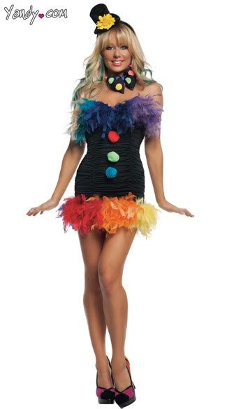 Rainbow Clown Costume Clownin Around Costume Adult Clown Costume Sexy Clown Halloween Costume