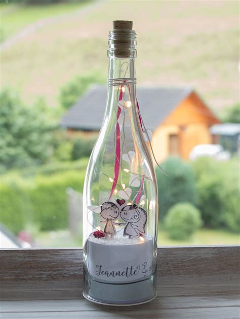 Upcycling Flasche Mit Led Als Geschenk Selber Machen Wine Bottle Crafts