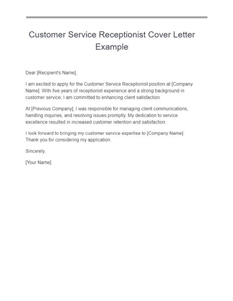 Receptionist Cover Letter 18 Examples Pdf Tips