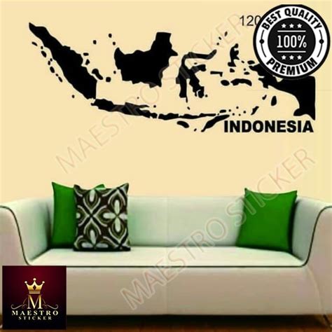 Jual M STICKER Stiker Peta Indonesia Wall Sticker Dingding Kaca Rumah