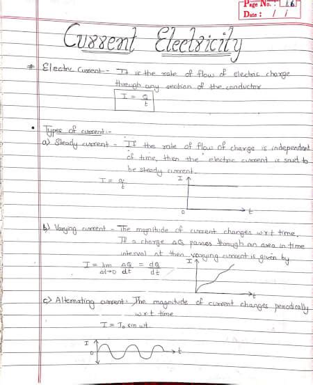 Current Electricity Class 12 Physics Handwritten Notes Shop