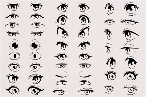 50 Anime And Cartoon Eyes Stamps For Procreate Procreate Etsy