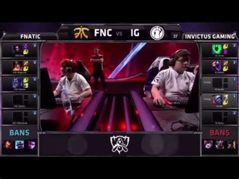 Fnc Vs Ig Fnatic Vs Invictus Gaming Group B Day Youtube