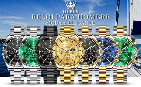 OLEVS Reloj para Hombre Cronógrafo Clásico Casual Acero Inoxidable