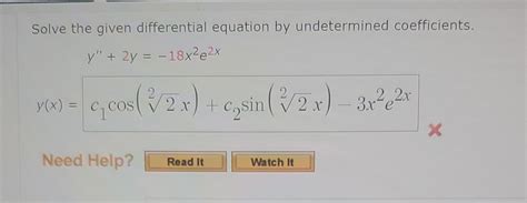 Solved Solve The Given Differential Equation By Unde