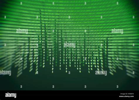 green binary code. Hacker attack concept. Technology background Stock Photo - Alamy