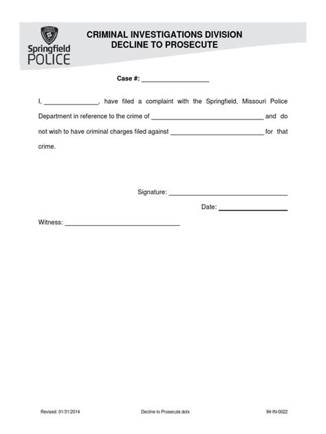 Springfield Police Department Pdf