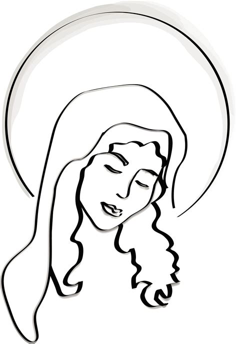 Mama Mary Drawing Easy Clip Art Library