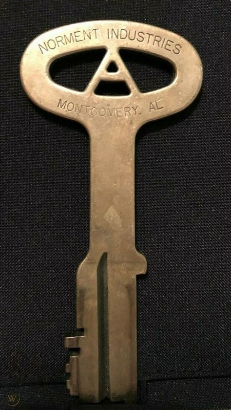 Vintage Folger Adam Co Brass Jail Prison Key Lemont Illinois