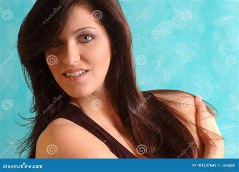 Brunette Woman Beauty Portrait Stock Photo Image Of Headshots Portrait 101207648