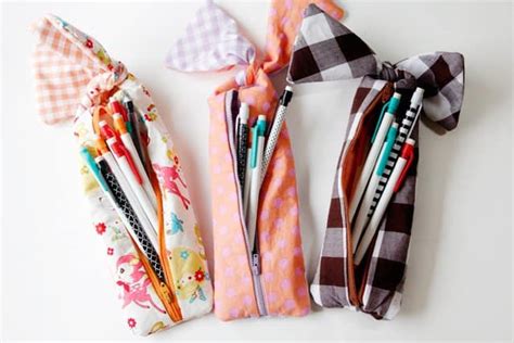 Gingham Style Knotted Zipper Pencil Pouch Tutorial See Kate Sew