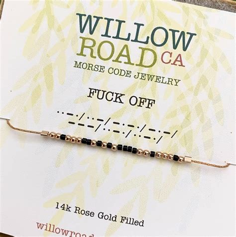 Fuck Off Morse Code Bracelet Hidden Message Bracelet On Dainty Chain In 14k Gold Sterling