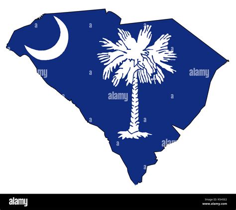 South Carolina Outline Map and Flag Stock Photo - Alamy