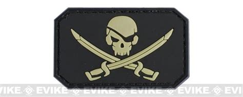 Matrix Skull And Swords Pvc Iff Hook And Loop Patch Color Black