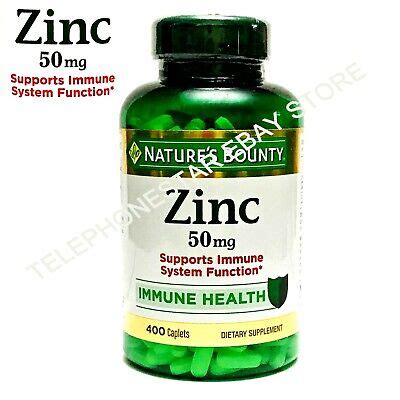 Nature S Bounty Zinc Gluconate 50mg 400Caplet Support Immune System