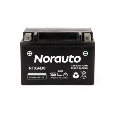 Batterie Moto Scooter NORAUTO NTX9 BS SLA AGM Norauto