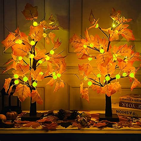 Turnmeon Fall Decor Pack Ft Lighted Maple Tree Timer Fall