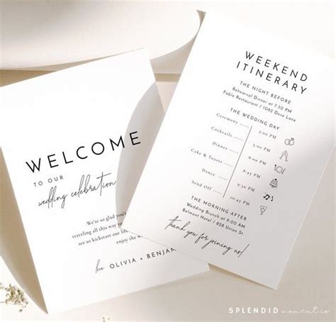 Wedding Itinerary Timeline Card Template Printable Itinerary Template