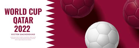 World cup 2022 banner, football with flag of Qatar, vector illustration 12576917 Vector Art at ...