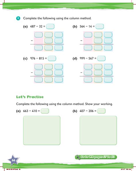 Max Maths Year 4 Try It Subtracting 2 And 3 Digit Numbers Using