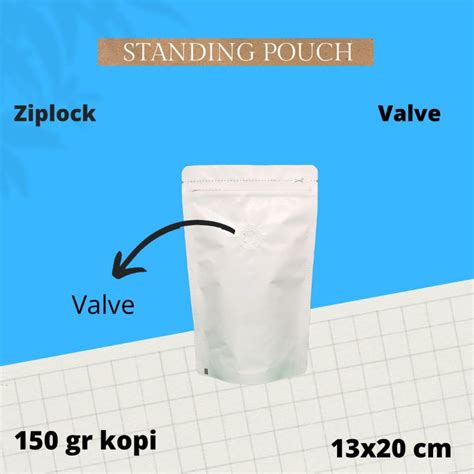 Jual KEMASAN KOPI STANDING POUCH FLAT BOTTOM VALVE ALU FOIL PACKAGING