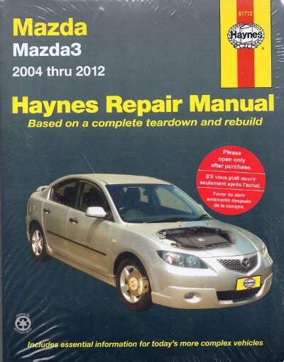 Mazda 3 Workshop Owners Repair Manual Haynes 2004 2012 Australia