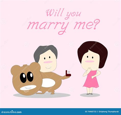 Will You Marry Me Card For Lover Stock Vector Illustration Of