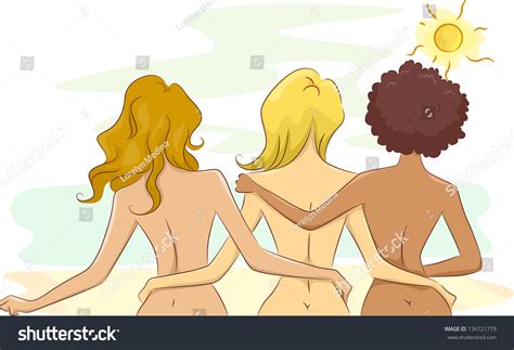 Illustration Showing Back View Nude Girls Stock Vector Royalty Free 134721779 Shutterstock