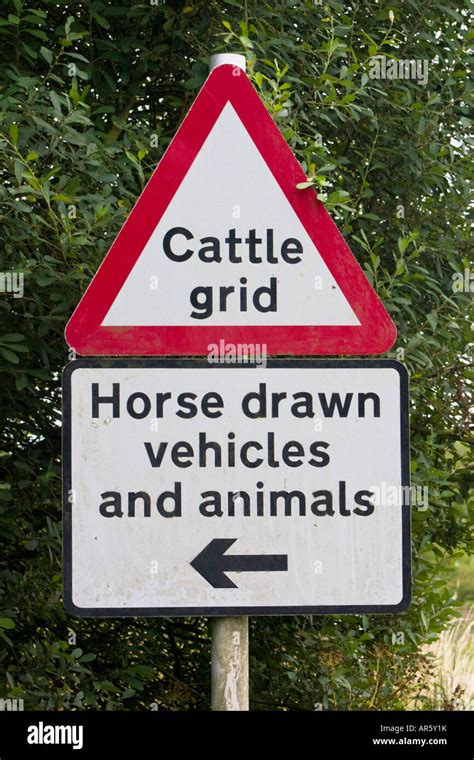 Cattle Grid Warning Sign Hi Res Stock Photography And Images Alamy