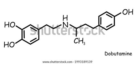 Chemical Structure Icon Template Dobutamine Stock Illustration 1993189139