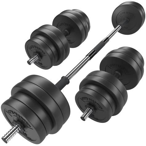 Gym Master Kg Adjustable Chrome Dumbbell And Barbell Set