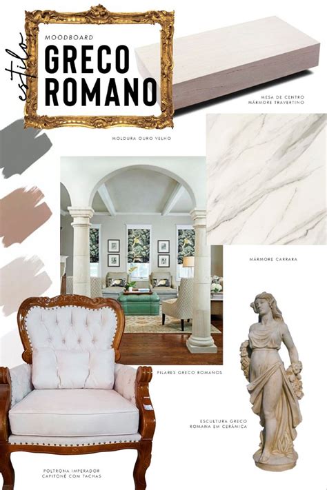 Moodboard Estilo Greco Romano Interiores Mesa De Cama Arquitetura Grega