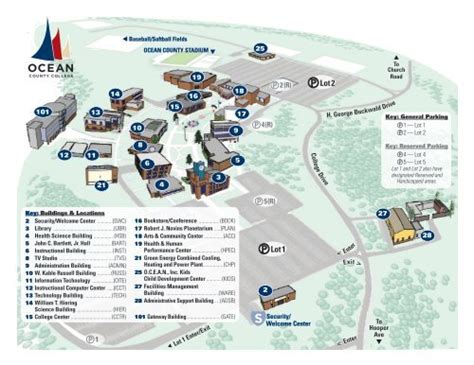 Ocean County College Campus Map Map Vector