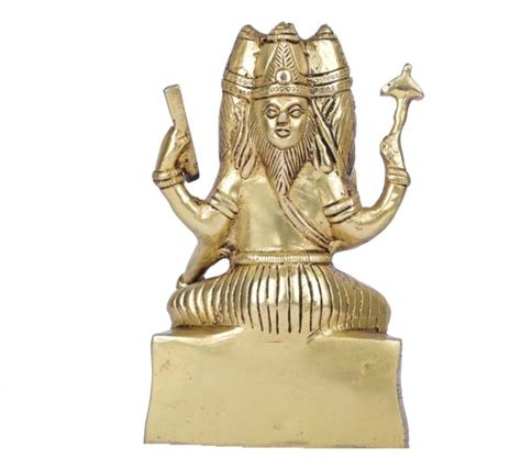 Brass Brahma Statue Sitting On Lotus