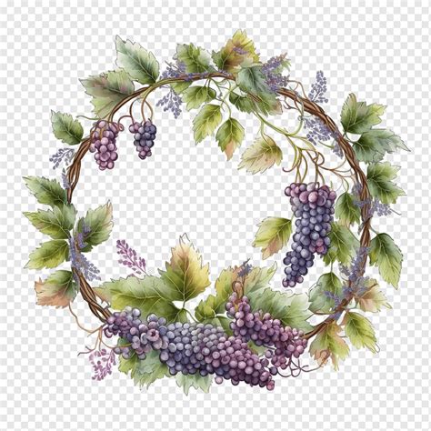 Corona De Vid Uvas Moradas Png Pngwing