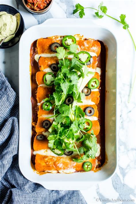 Cheesy Vegetarian Tofu Enchiladas Vanilla And Bean