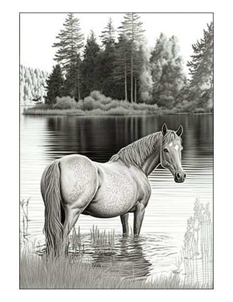 Horse Coloring Book - Etsy