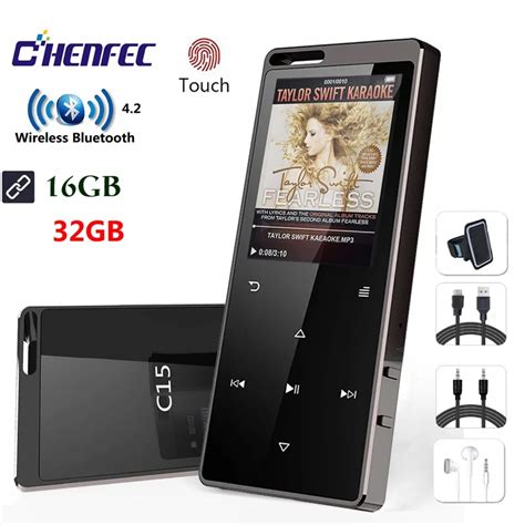 Bluetooth4.2 MP3 Player 16G Touch Key hifi Portable Music Player With FM Radio, Rcording,E book ...