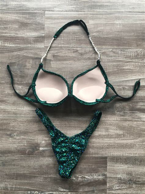 Competition Wellness Bikini Emerald Peacock Npc Ifbb Ocb Etsy Canada