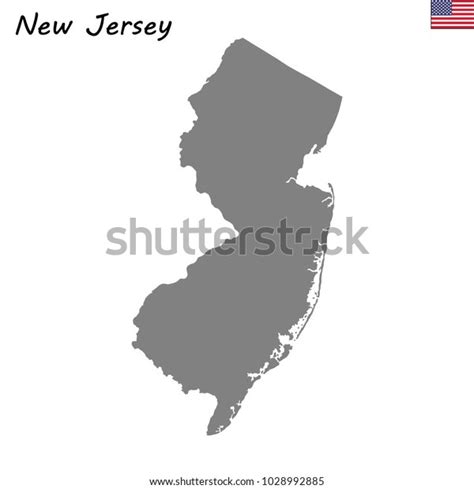 High Quality Map New Jersey State Stock Vector Royalty Free