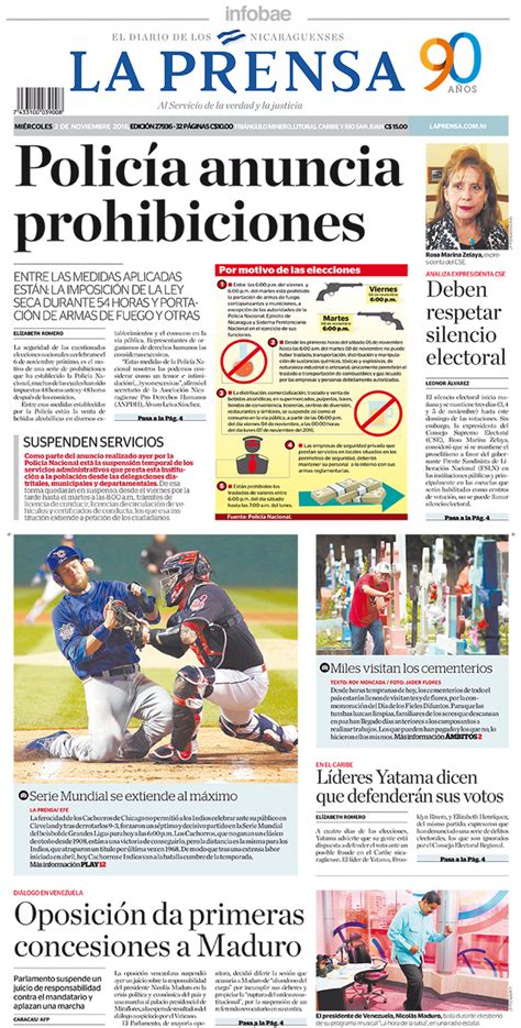 La Prensa Nicaragua Miércoles 02 De Noviembre 2016 Infobae