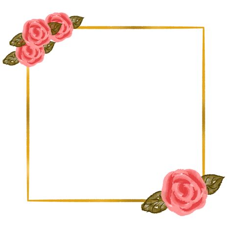 Gold flower frame 24703739 PNG