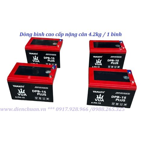 Bộ 4 Bình ắc Quy Xe đạp điện 48v 15ah Yamato Vua 6 Dpb 15 Dòng Cao Cấp