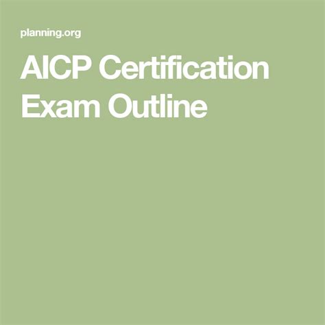 AICP Certification Exam Outline Exam Exam Prep Reading