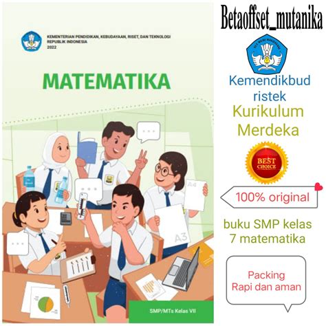 jual buku smp kelas  matematika kurikulum merdeka kurmer shopee