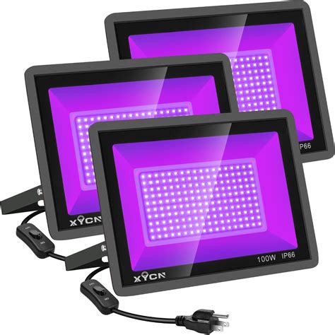 Xycn Pack W Led Black Light Blacklight Flood Light With Plug And