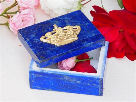 Extravagant Royal Blau Echt Lapis Lazuli B Chse Schmuck Dose Schatulle