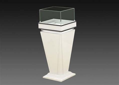 Cone Shape Custom Glass Display Cases Wooden Glass Display Plinth